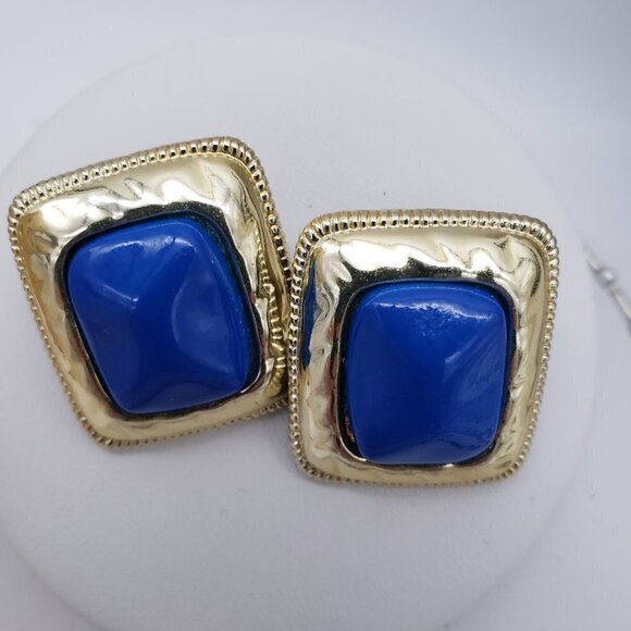 Huge Jewelry Lot of Blue and Silver Gold Tone Necklaces Bracelets Earrings Pins - Picture 12 of 15